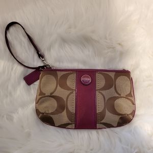 COACH Signature Monogram Wristlet